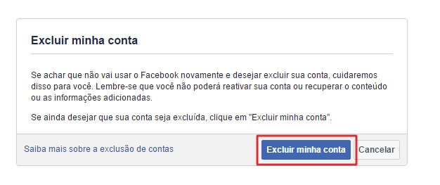 Como excluir o Facebook