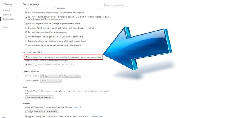 Alterar preenchimento automático do Google Chrome Alterar preenchimento automático do Google Chrome