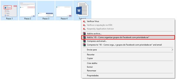 Compactando arquivos com o Winrar Compactando arquivos com o Winrar
