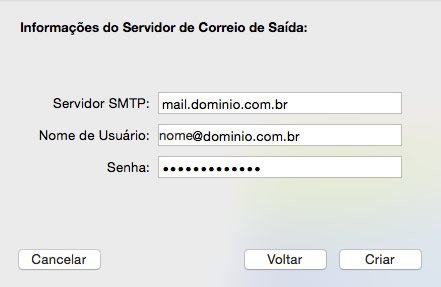 Mail configurações Mac OS X