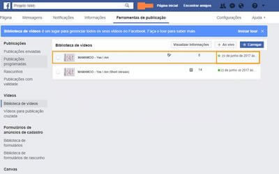 Criar vários posts no facebook com o mesmo vídeo