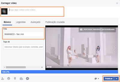 Postando vários posts no facebook com o mesmo vídeo