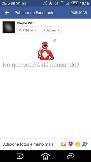 Publicar no Facebook com figurinhas Publicar no Facebook com figurinhas