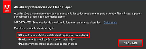 Instalação do Flash Player