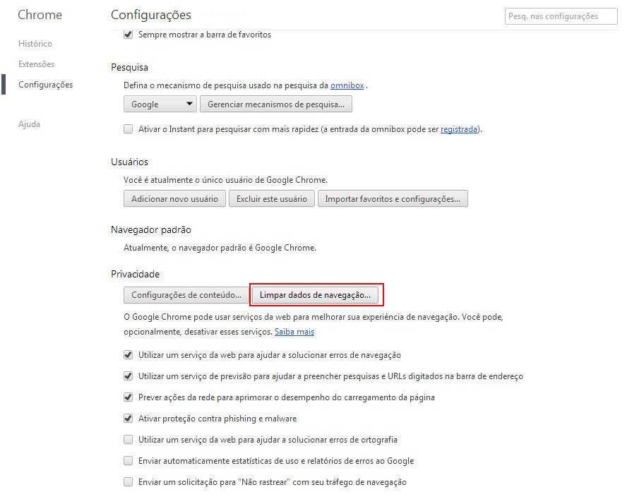 Como Limpar Cookies do Navegador Google Chrome
