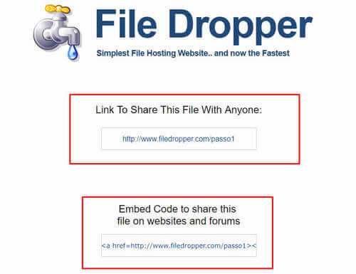 Como fazer upload de arquivos no File Dropper