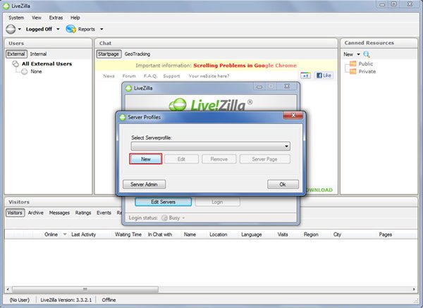 Configurar Chat Online Configurar Chat Online