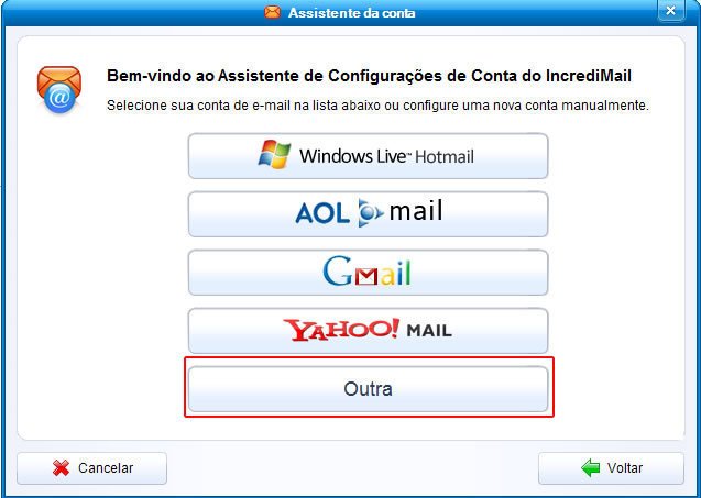 Configurar Contas no IncrediMail