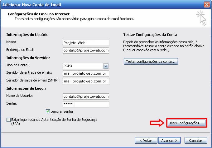 Configurar email no Microsoft Outlook 2007