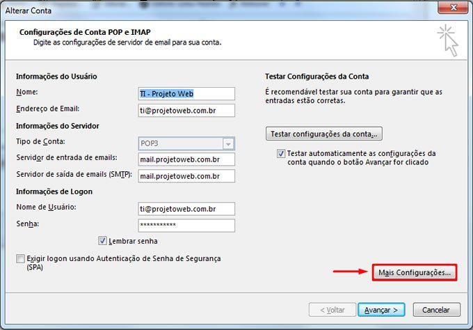 Conta Email Microsoft Outlook 2013