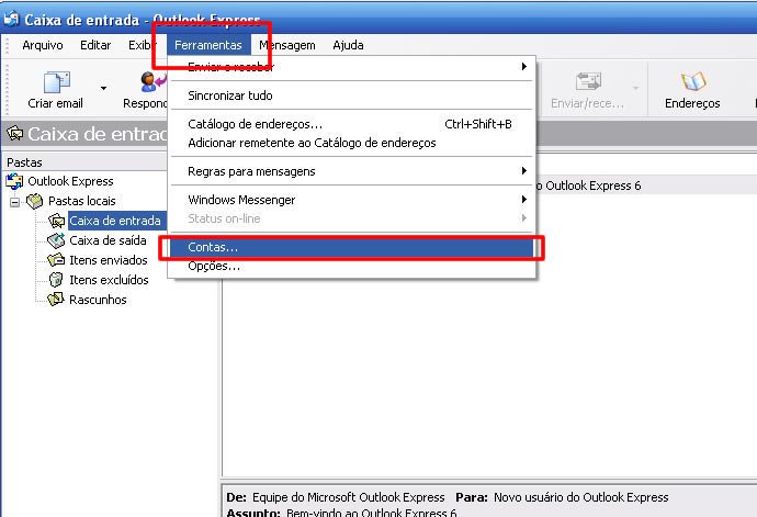 Configurar Conta de Email Outlook Express