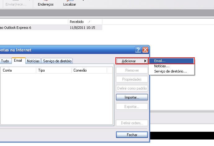 Conta de Email Outlook Express